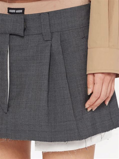 miu miu prince of wales mini skirt|Slate Gray Prince Of Wales Check Miniskirt .